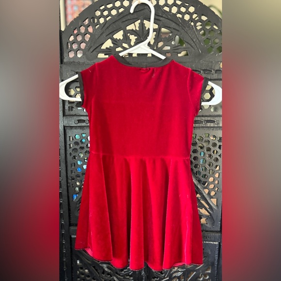 Girls Red Velvet Dress - Picture 2 of 3